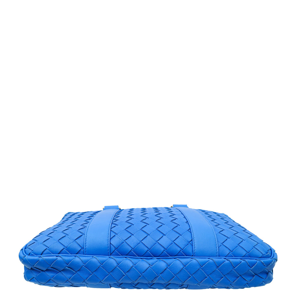 Bottega Veneta Royal Blue Intrecciato Nappa Briefcase Bag