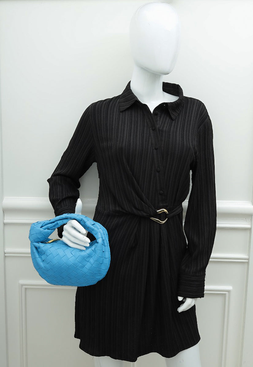 Bottega Veneta Blue Intrecciato Mini Jodie Bag