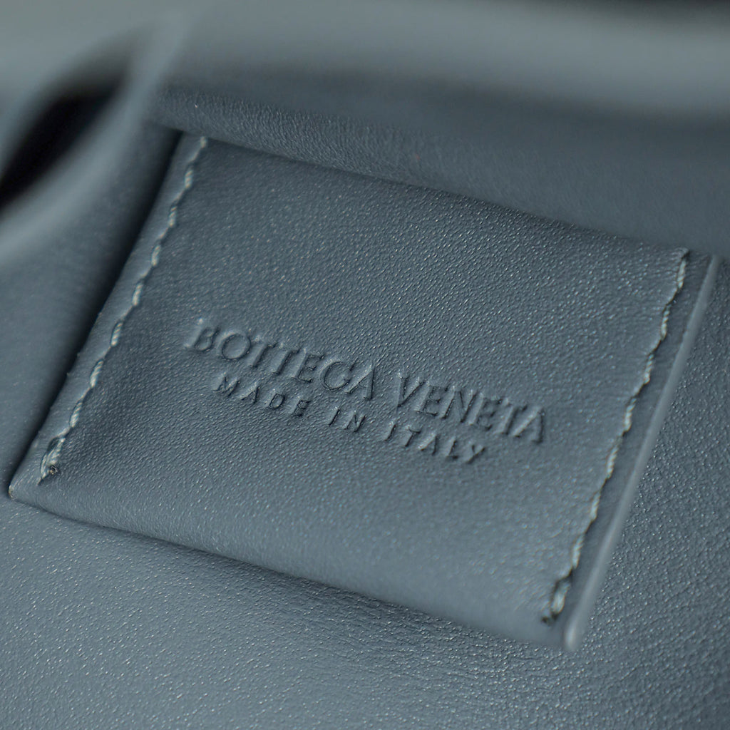 Bottega Veneta Grey Intrecciato Nappa Half Zip Pouch