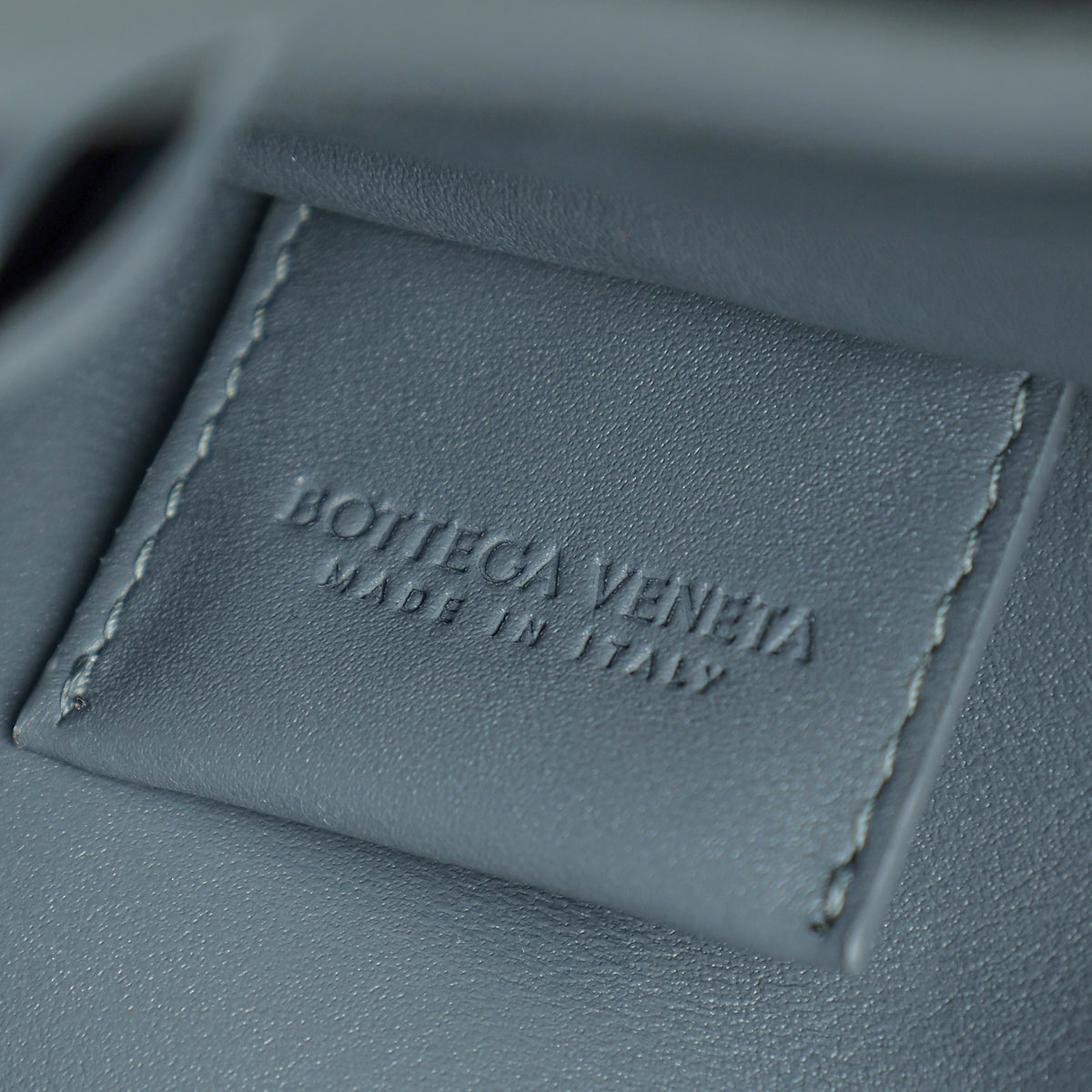 Bottega Veneta Grey Intrecciato Nappa Half Zip Pouch