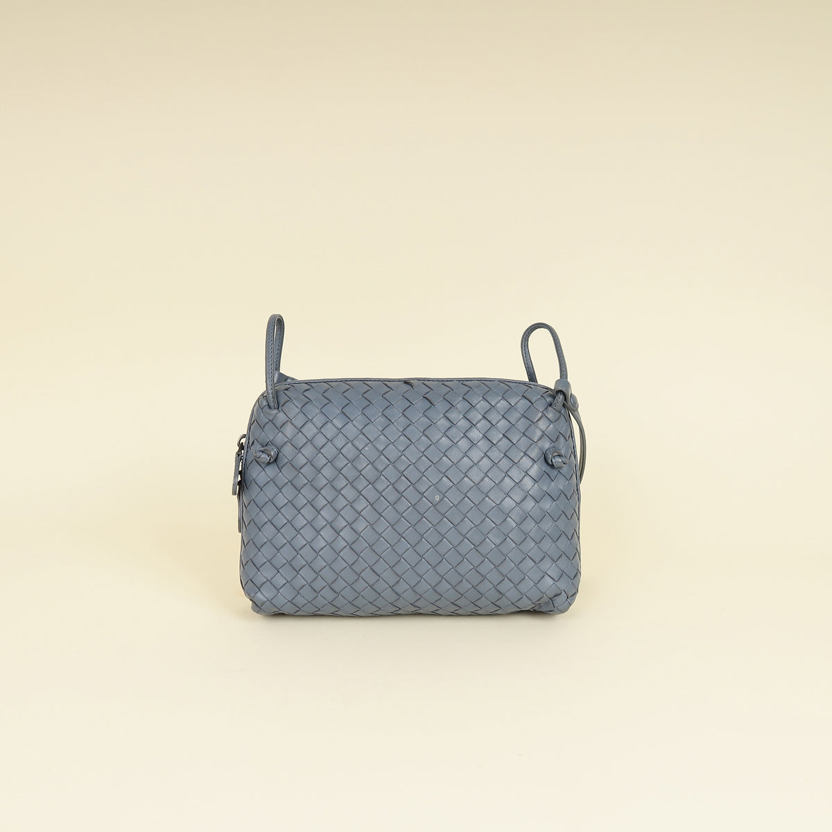 Bottega Veneta Bluish Grey Intrecciato Nappa Nodini Crossbody Bag