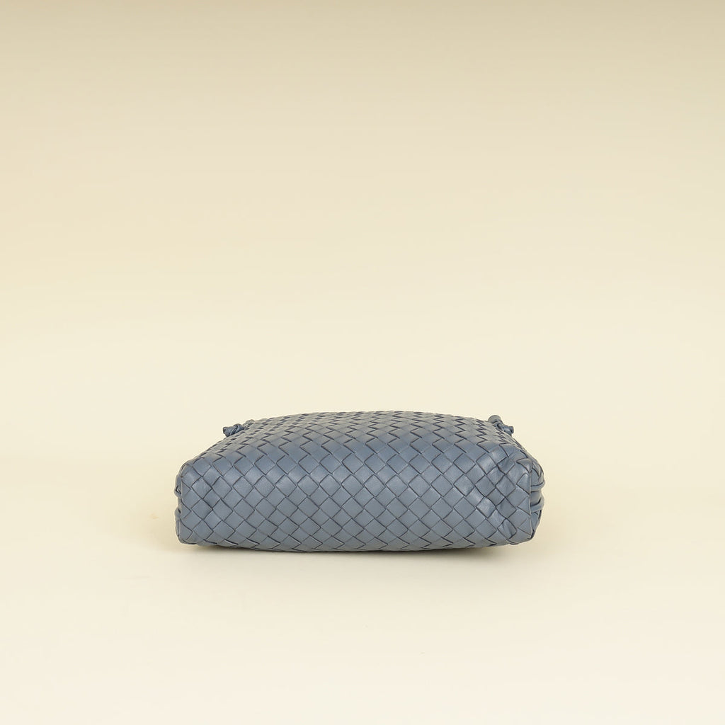 Bottega Veneta Bluish Grey Intrecciato Nappa Nodini Crossbody Bag