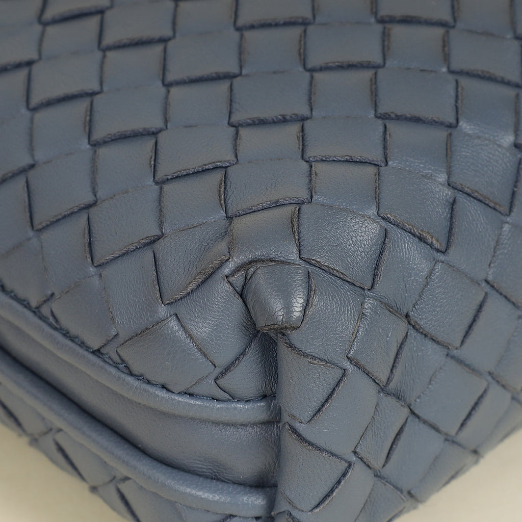 Bottega Veneta Bluish Grey Intrecciato Nappa Nodini Crossbody Bag