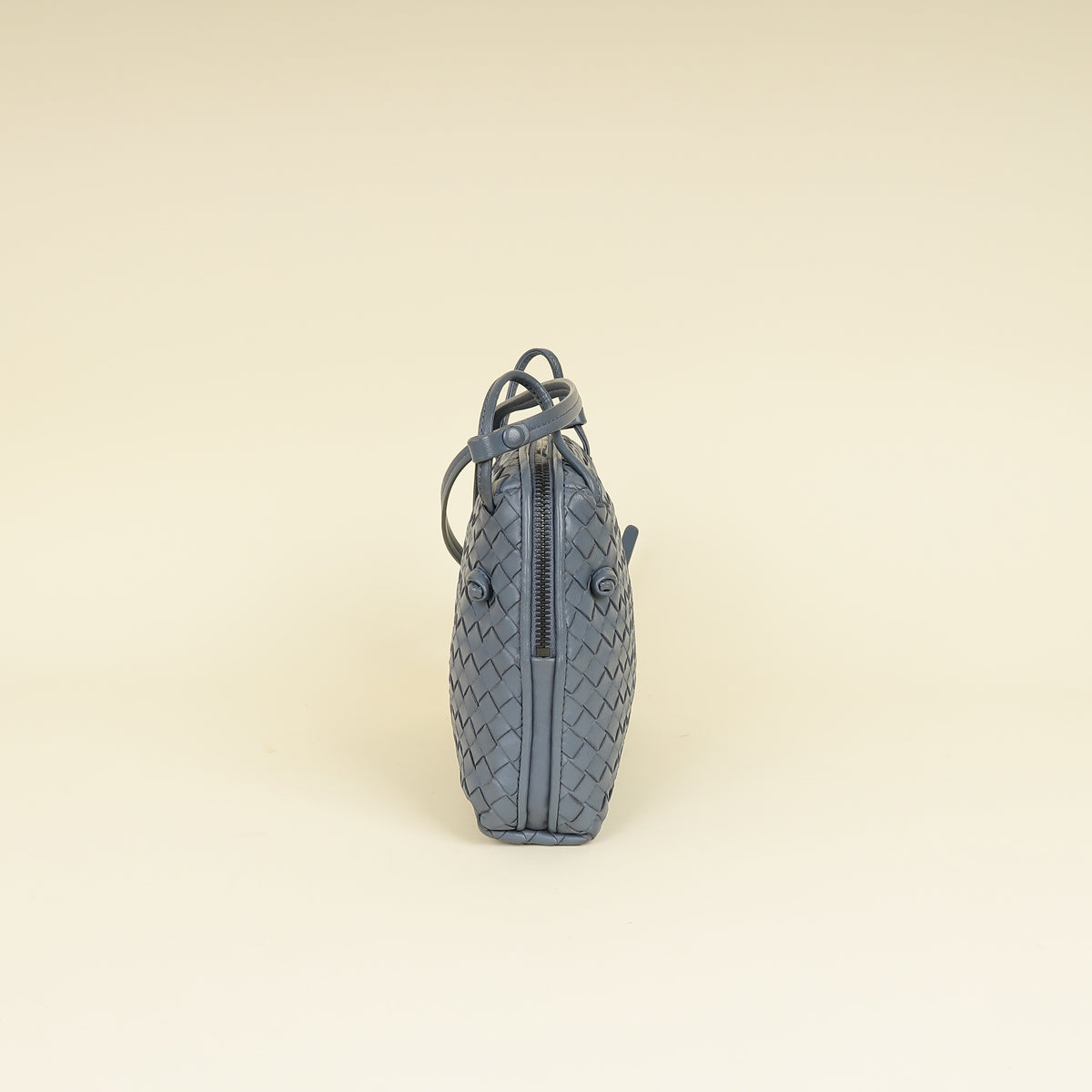Bottega Veneta Bluish Grey Intrecciato Nappa Nodini Crossbody Bag