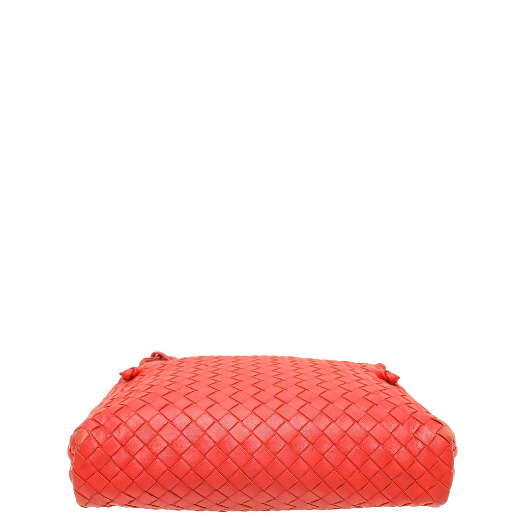 Bottega Veneta Metallic Red Intrecciato Intrecciato Nodini Crossbody Bag
