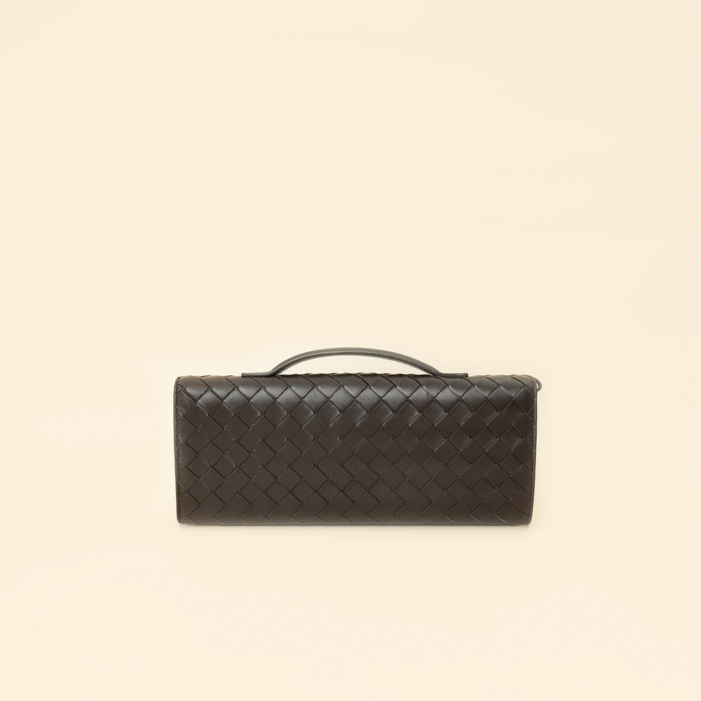 Bottega Veneta Fondant Brown Intrecciato Andiamo Clutch