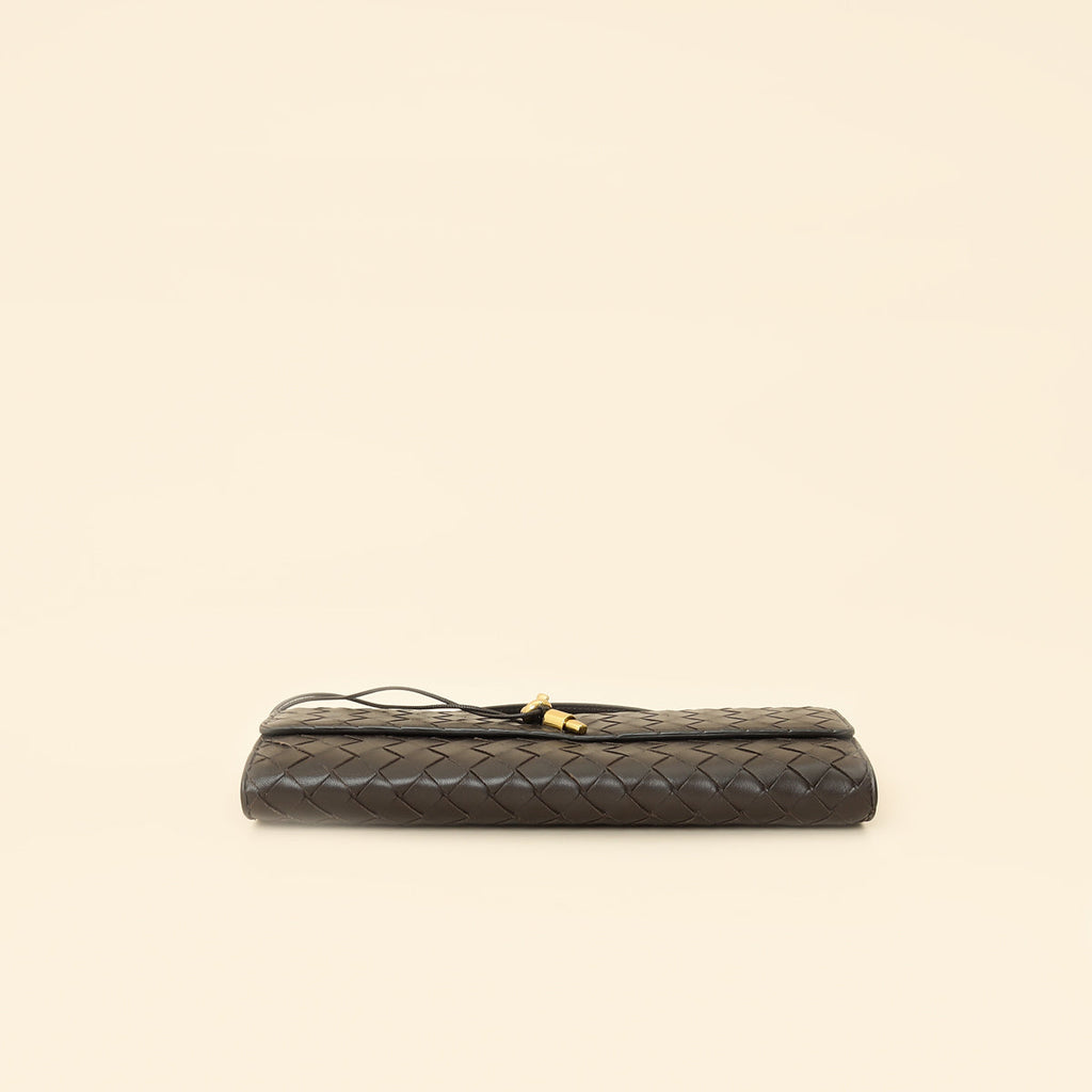 Bottega Veneta Fondant Brown Intrecciato Andiamo Clutch