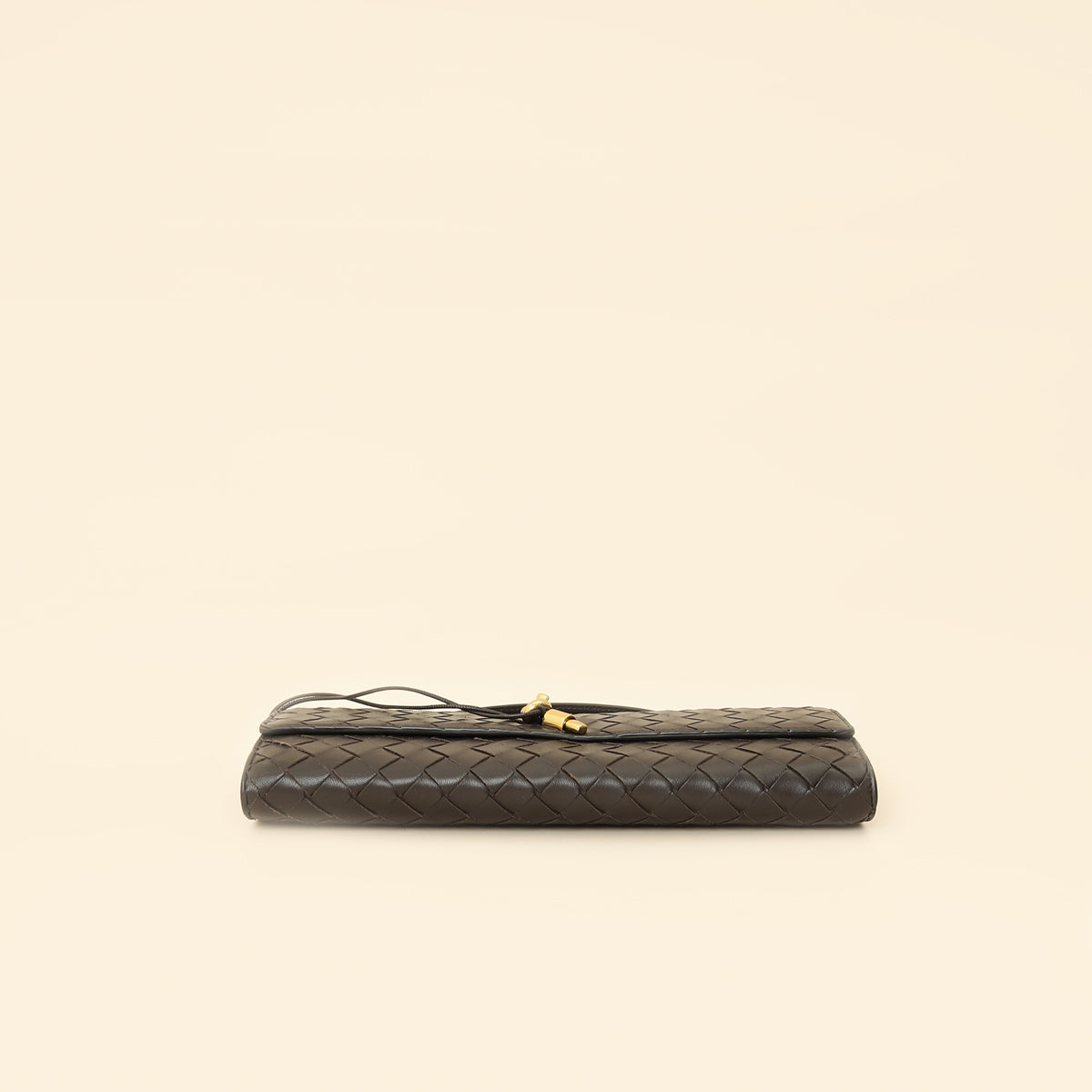Bottega Veneta Fondant Brown Intrecciato Andiamo Clutch