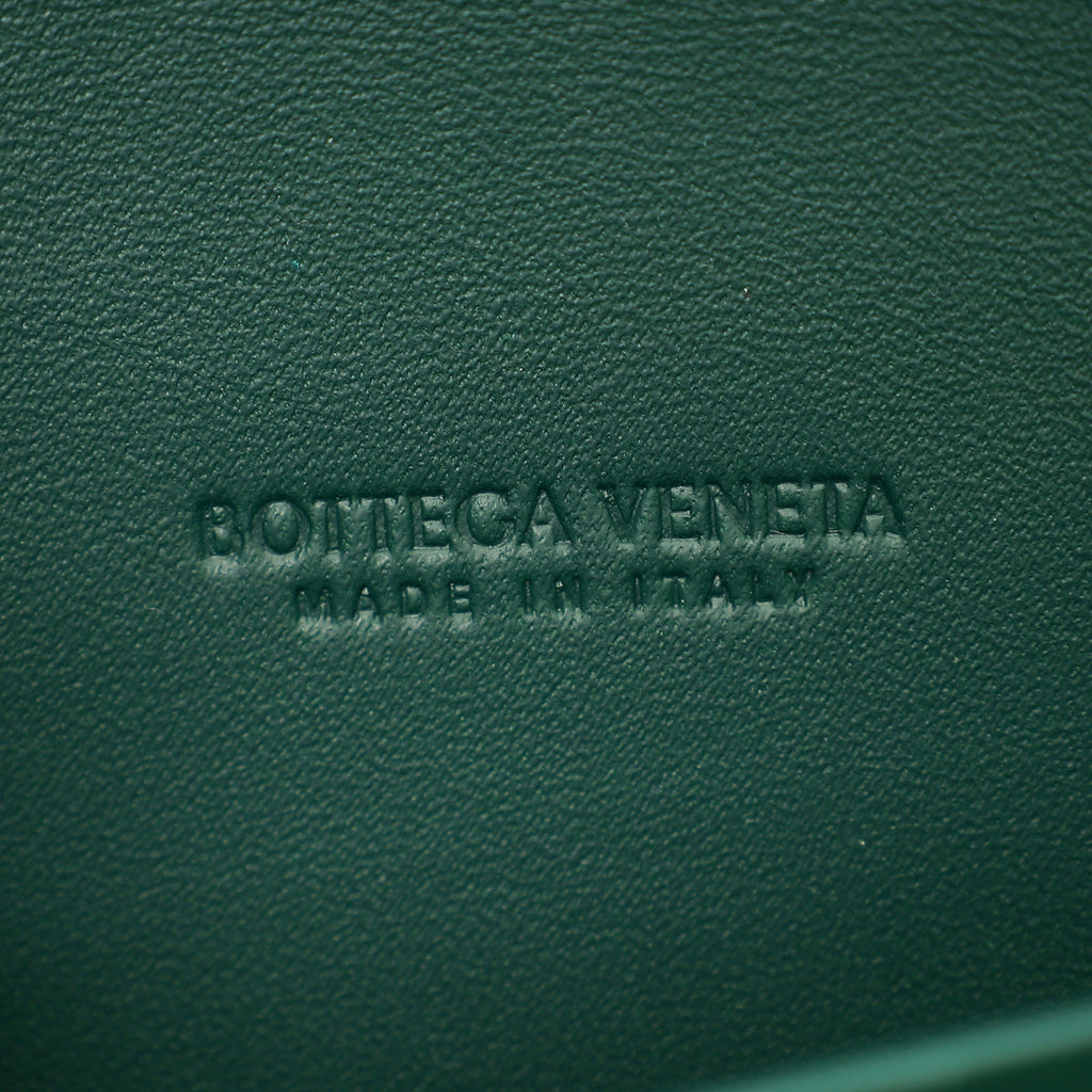 Bottega Veneta Metallic Emerald Intrecciato Andiamo Clutch