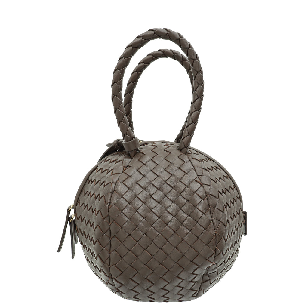 Bottega Veneta Chocolate Intrecciato Ball Top Handle Bag