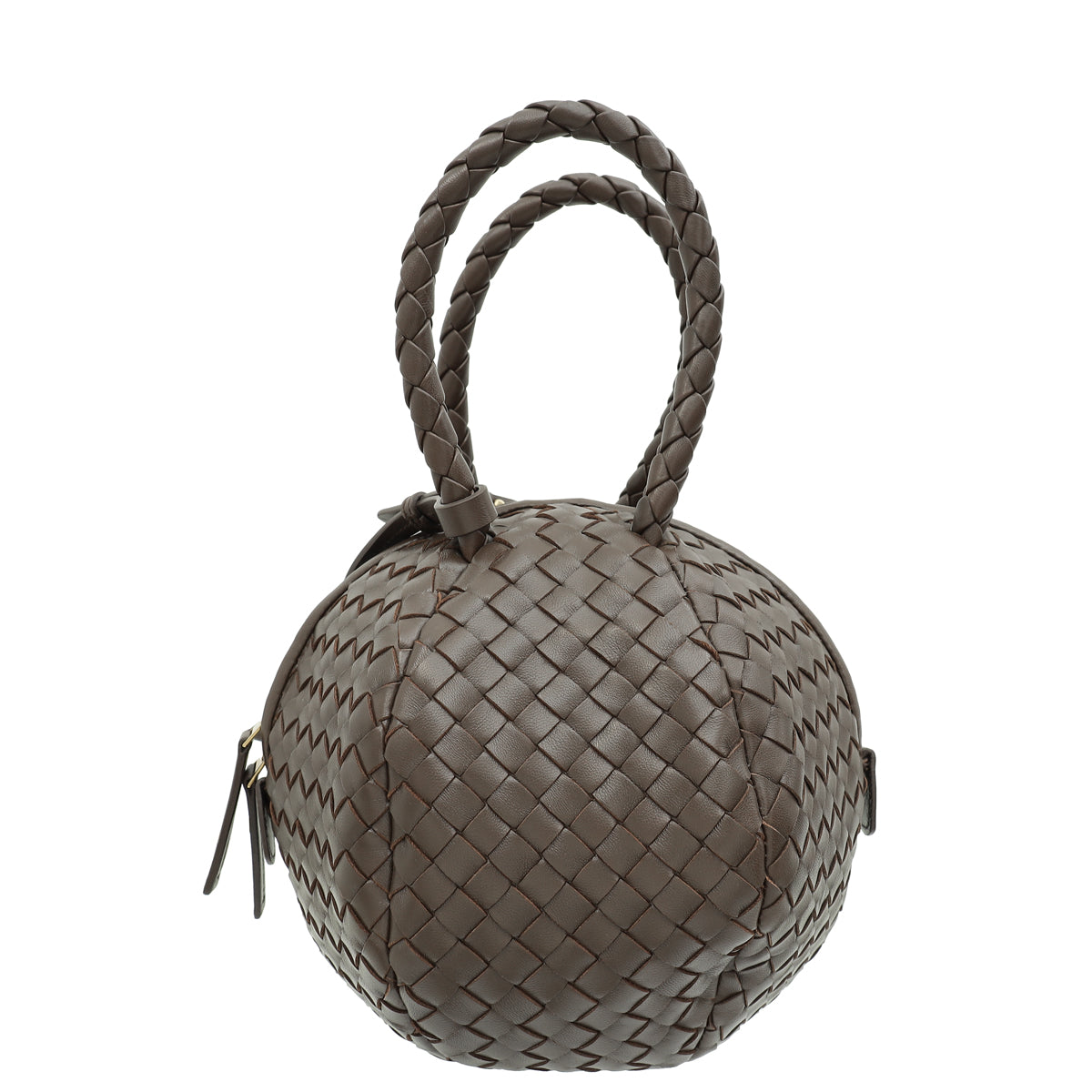 Bottega Veneta Chocolate Intrecciato Ball Top Handle Bag