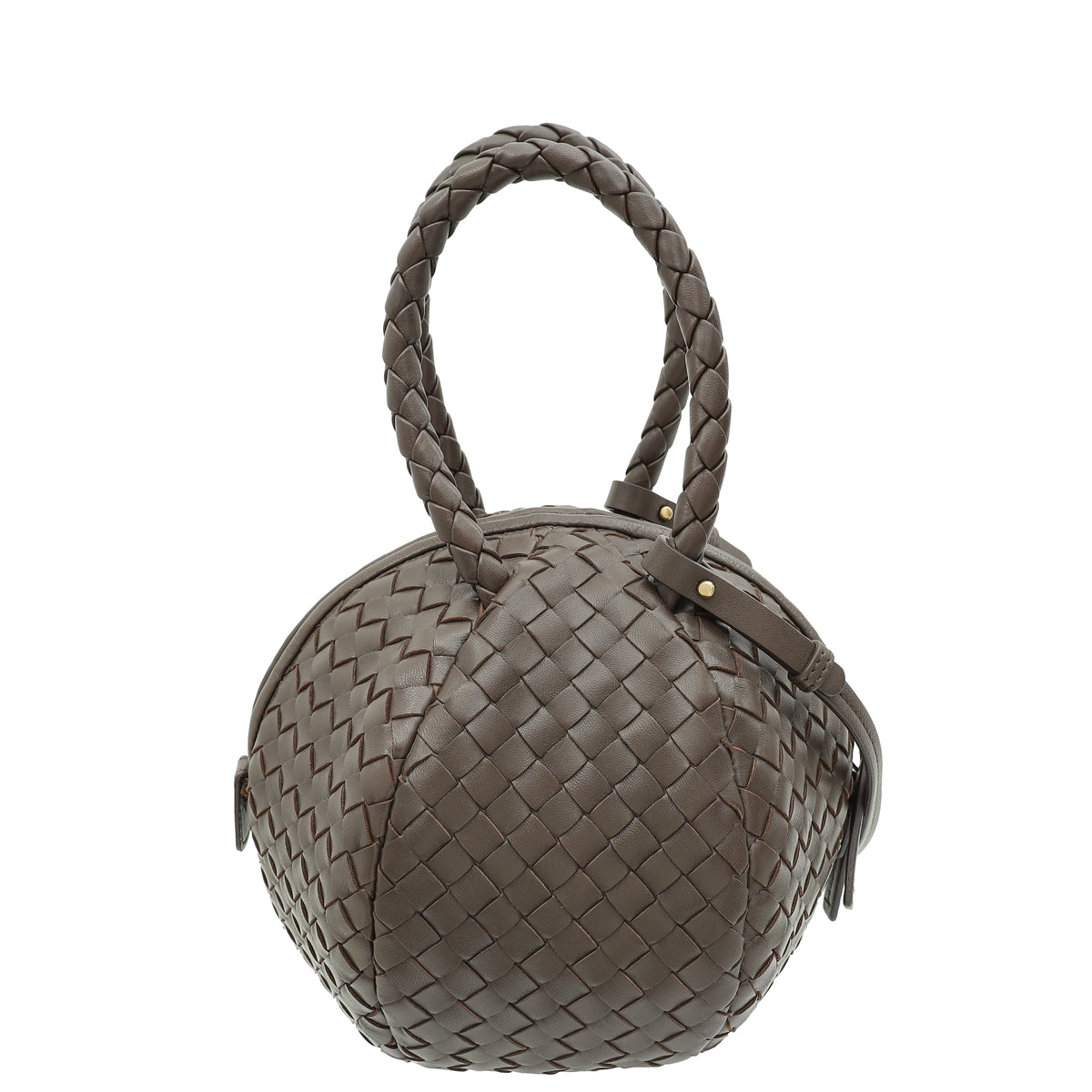 Bottega Veneta Chocolate Intrecciato Ball Top Handle Bag