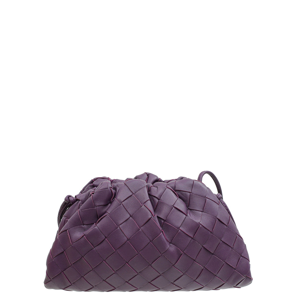 Bottega Veneta Eggplant Intrecciato Mini Pouch Shoulder Bag