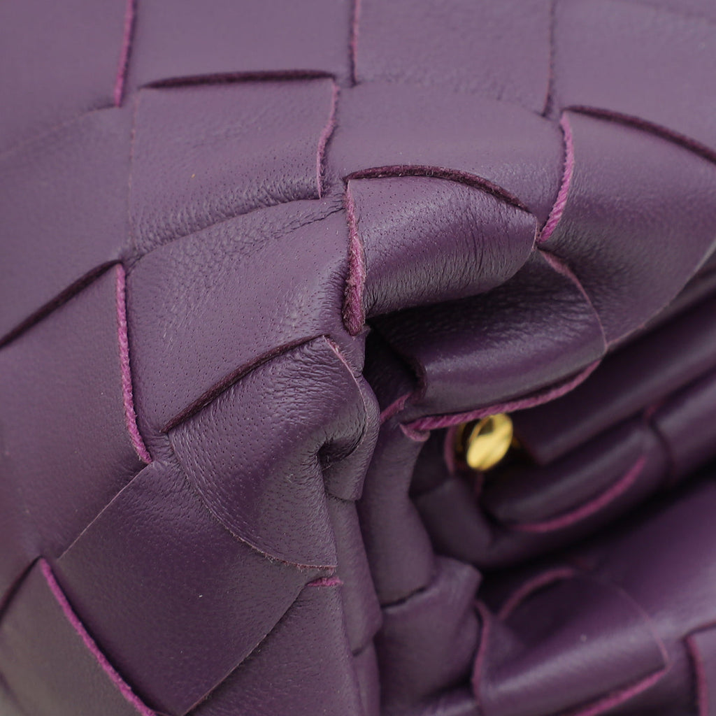 Bottega Veneta Eggplant Intrecciato Mini Pouch Shoulder Bag