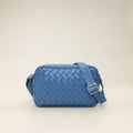 Bottega Veneta Blue Intrecciato Men's Classic Camera Bag