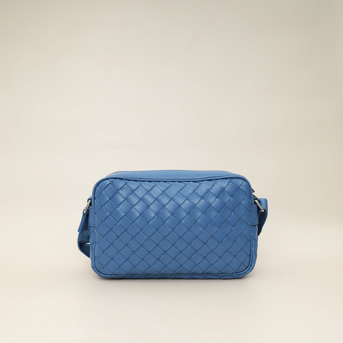 Bottega Veneta Blue Intrecciato Men's Classic Camera Bag