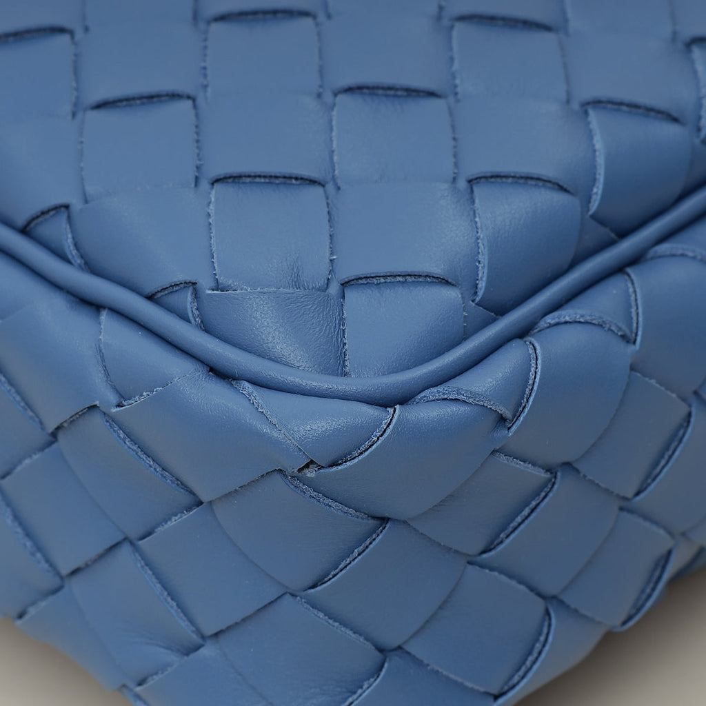 Bottega Veneta Blue Intrecciato Men's Classic Camera Bag