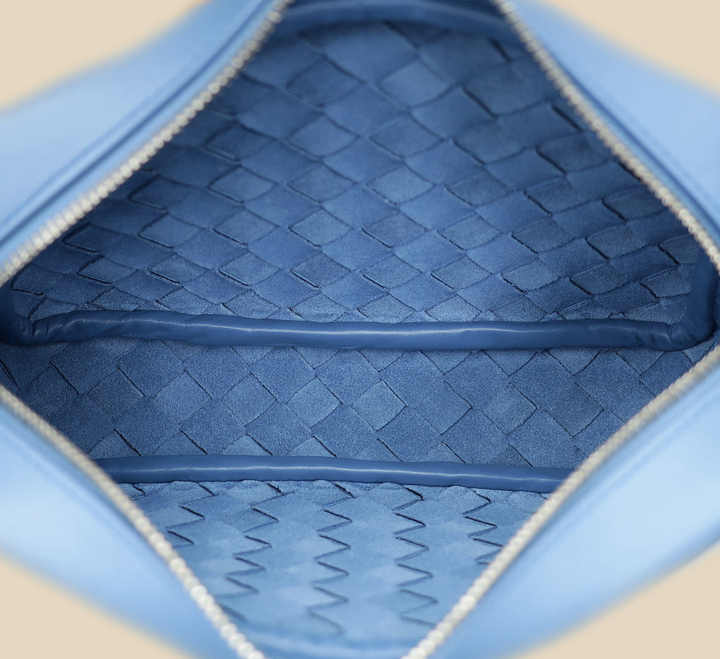 Bottega Veneta Blue Intrecciato Men's Classic Camera Bag