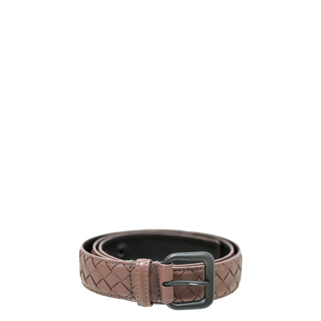 Bottega Veneta Old Rose Intrecciato Nappa Belt 34