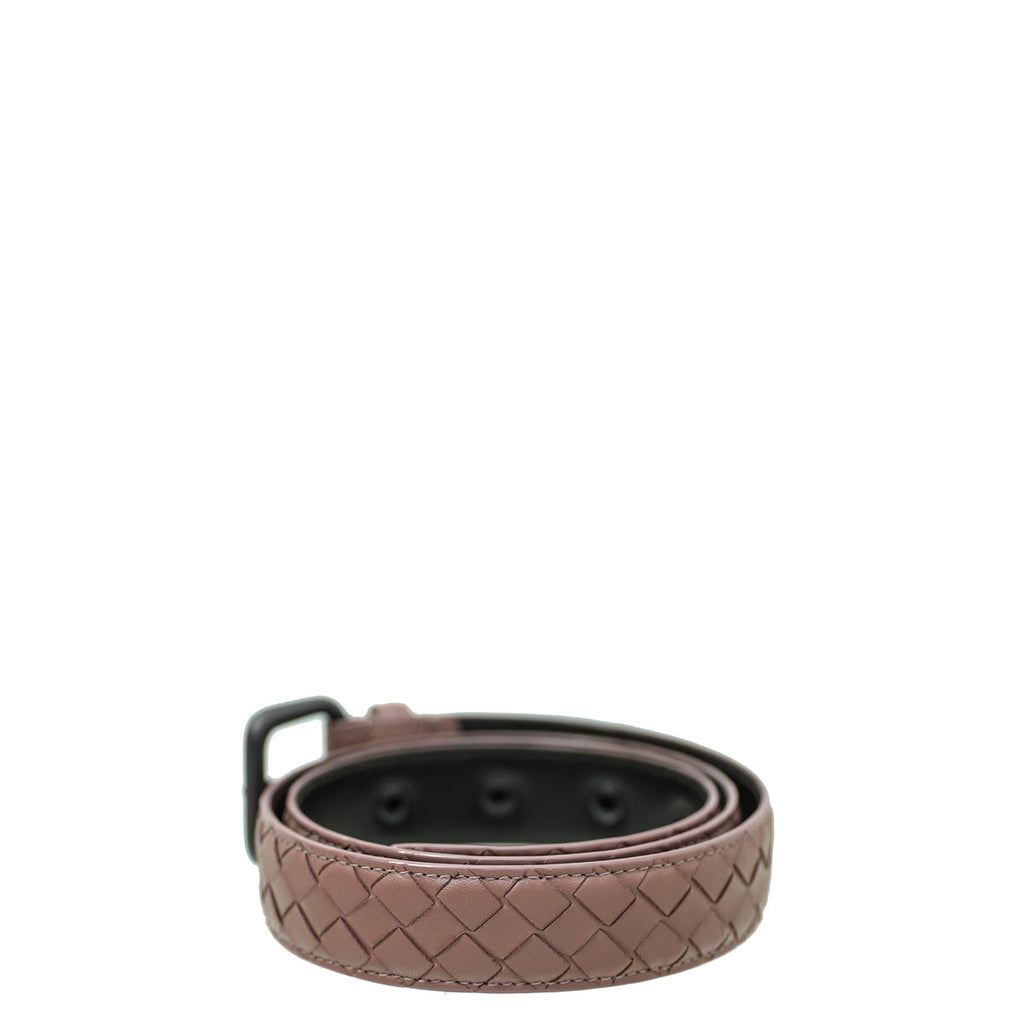 Bottega Veneta Old Rose Intrecciato Nappa Belt 34