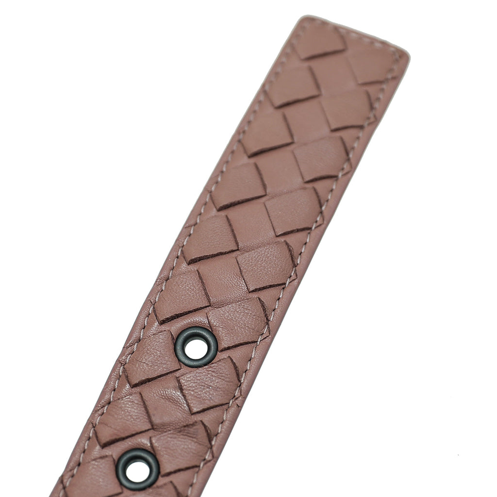 Bottega Veneta Old Rose Intrecciato Nappa Belt 34