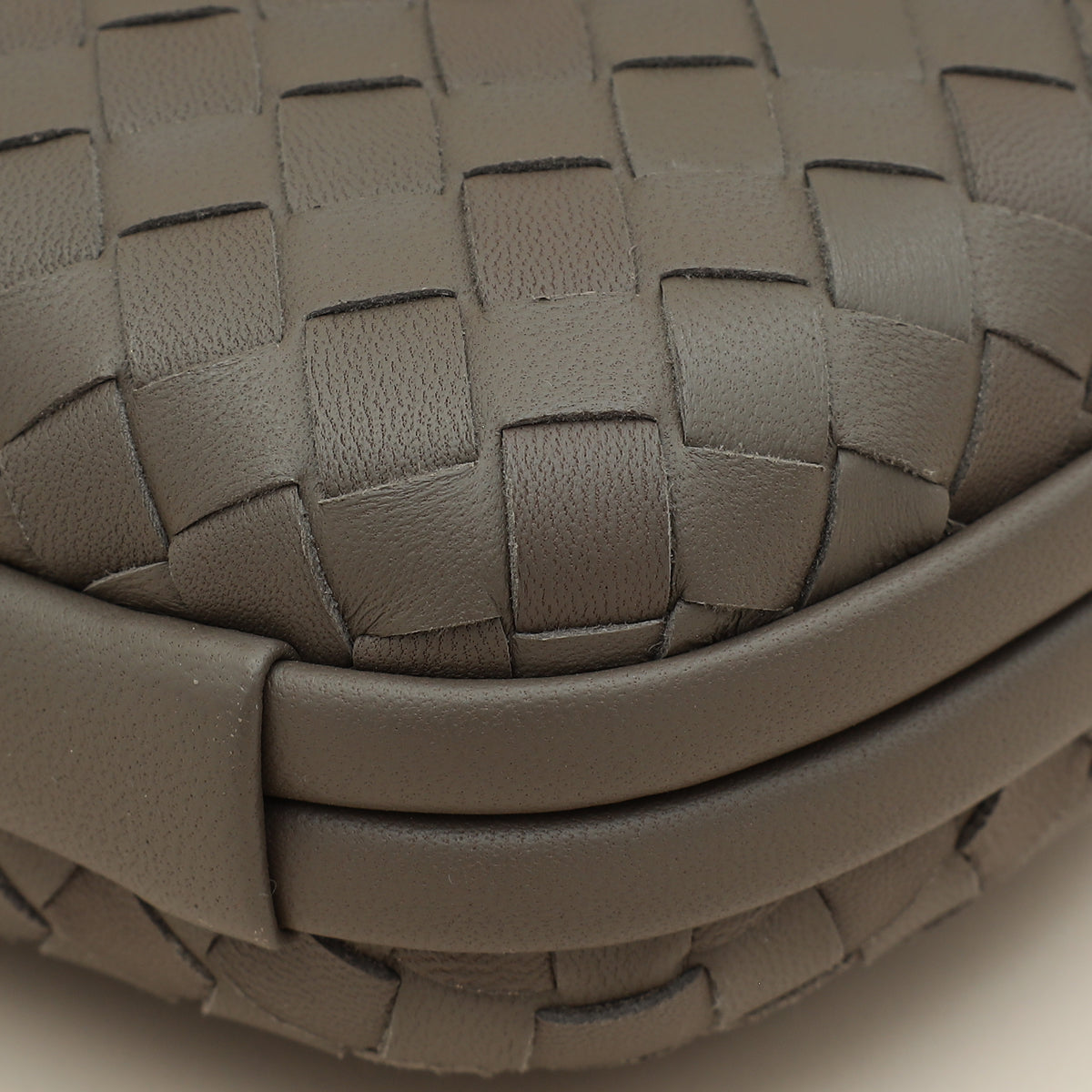Bottega Veneta Greige Knot Intrecciato Chain Clutch Bag