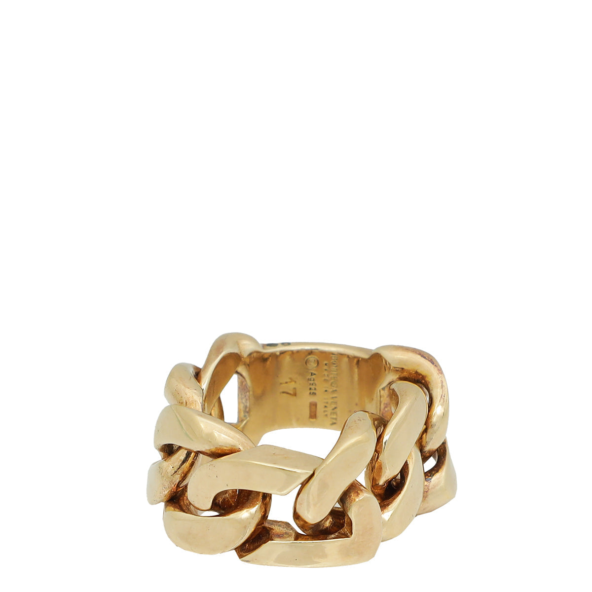 Bottega Veneta Gold Finish Chain Ring