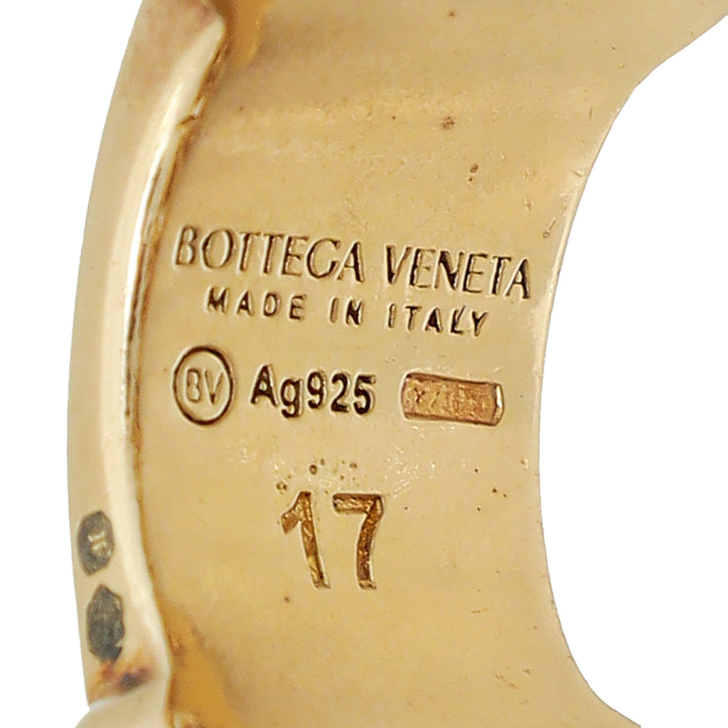 Bottega Veneta Gold Finish Chain Ring
