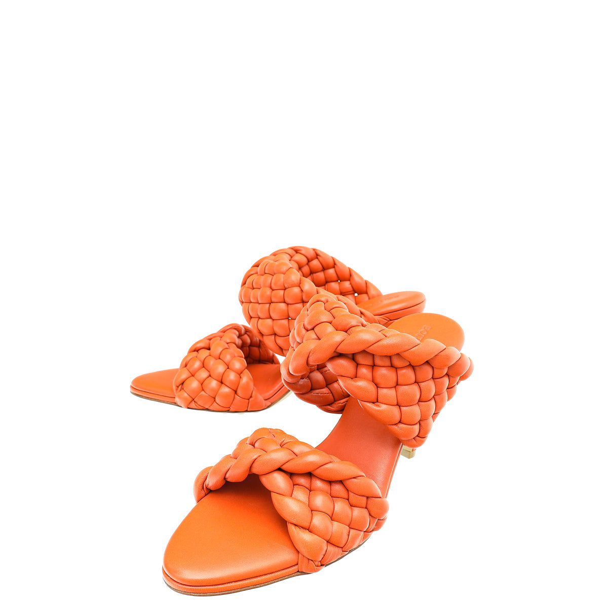 Bottega Veneta Coral Intrecciato Curve Mules 36.5