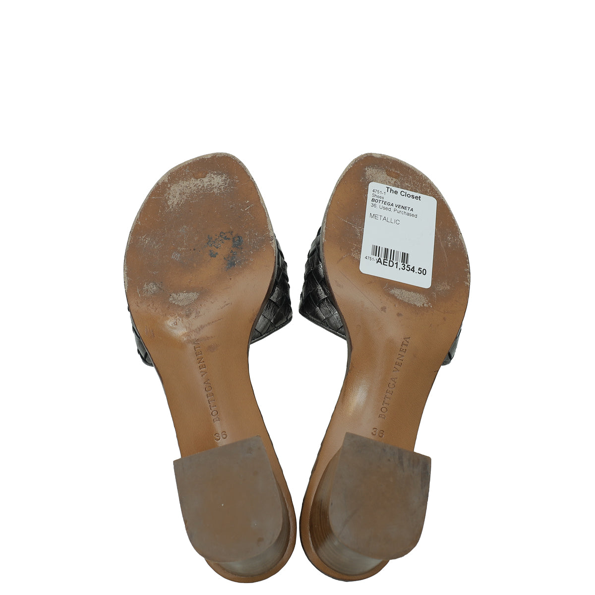 Bottega Veneta Metallic Grey Intrecciato Slide Mules 36