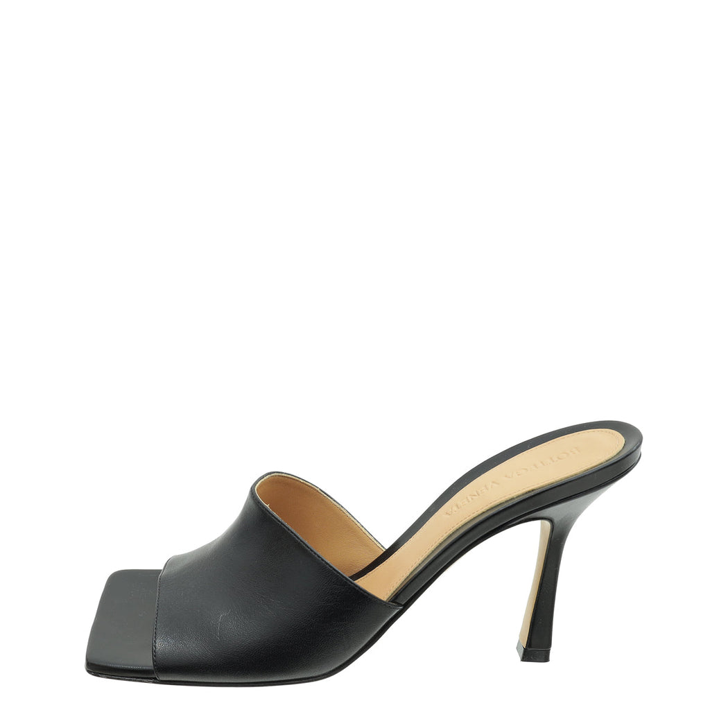 Bottega Veneta Black Stretch Heeled Mule 37