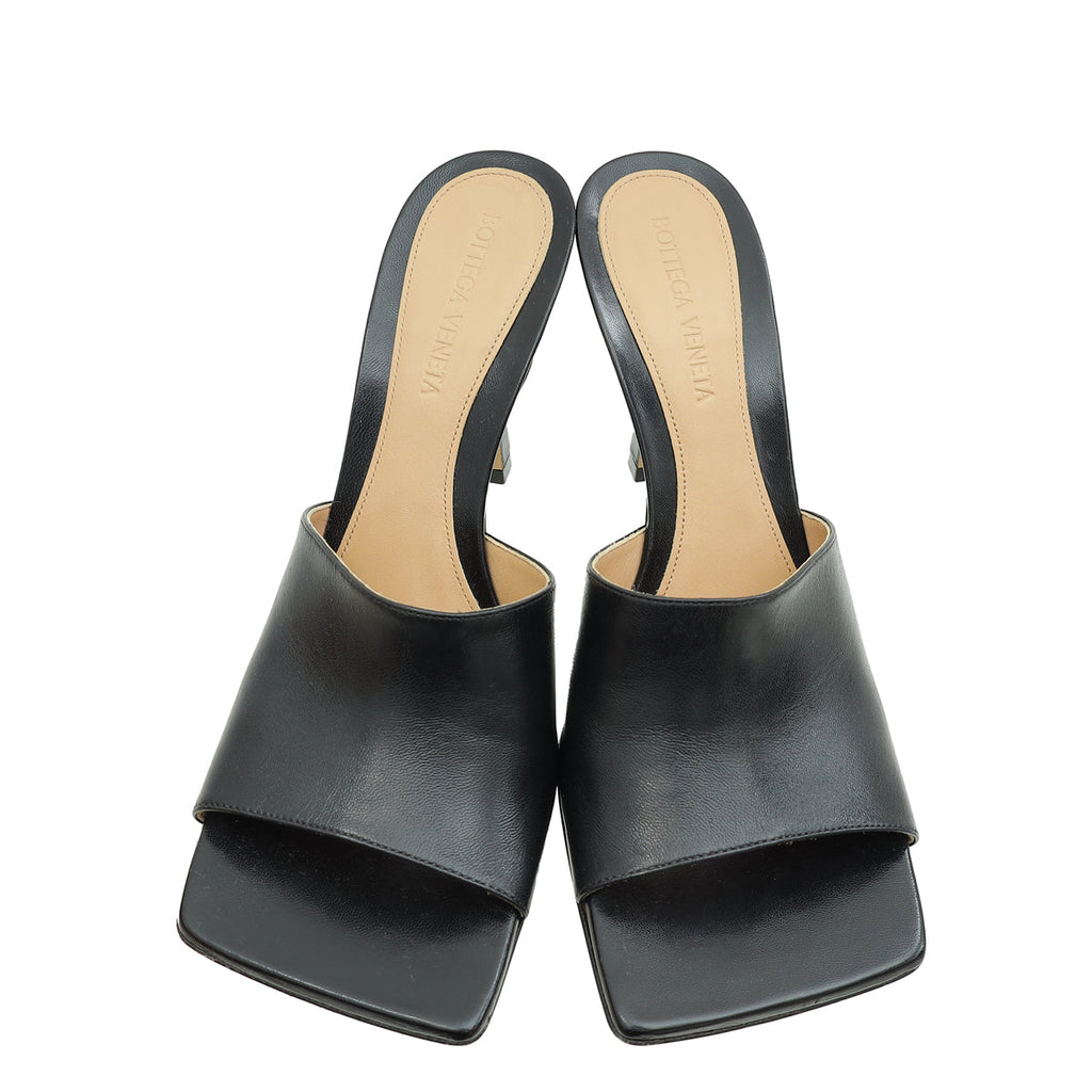 Bottega Veneta Black Stretch Heeled Mule 37