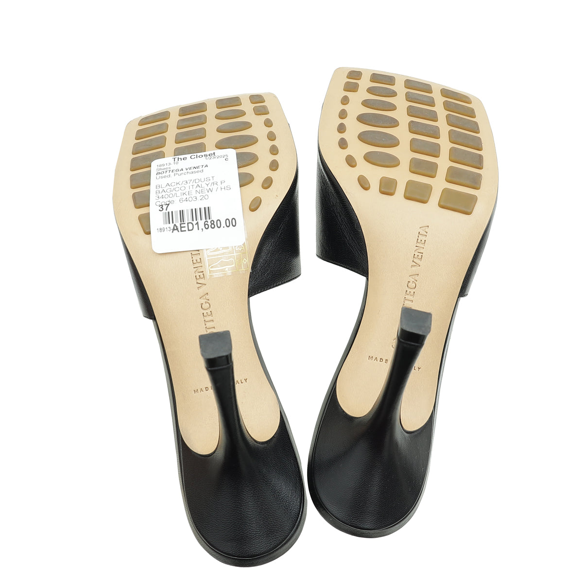 Bottega Veneta Black Stretch Heeled Mule 37
