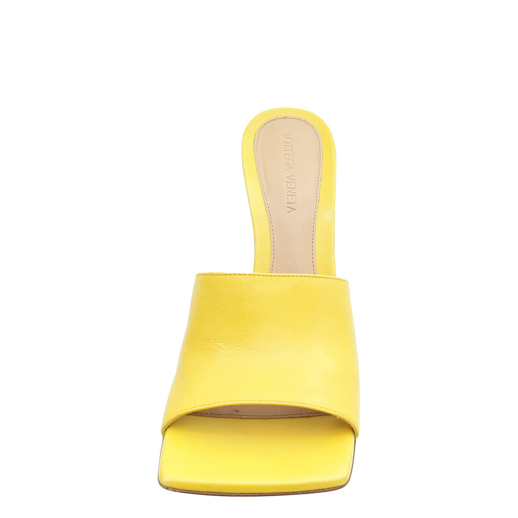 Bottega Veneta Yellow Stretch Heeled Mule 37