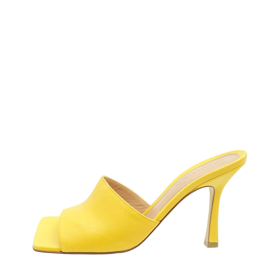 Bottega Veneta Yellow Stretch Heeled Mule 37