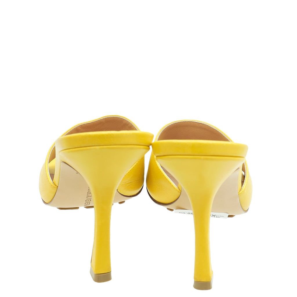 Bottega Veneta Yellow Stretch Heeled Mule 37