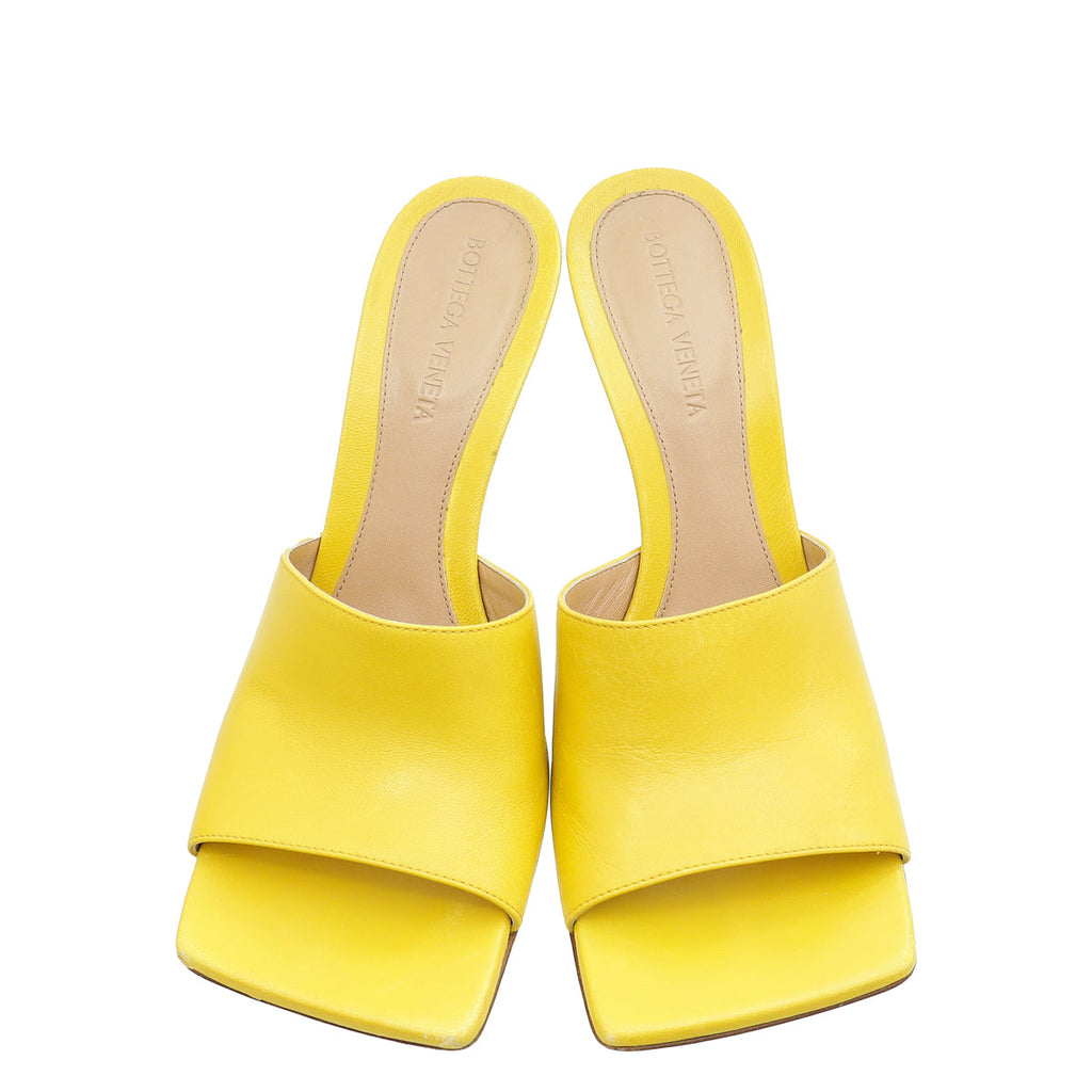 Bottega Veneta Yellow Stretch Heeled Mule 37