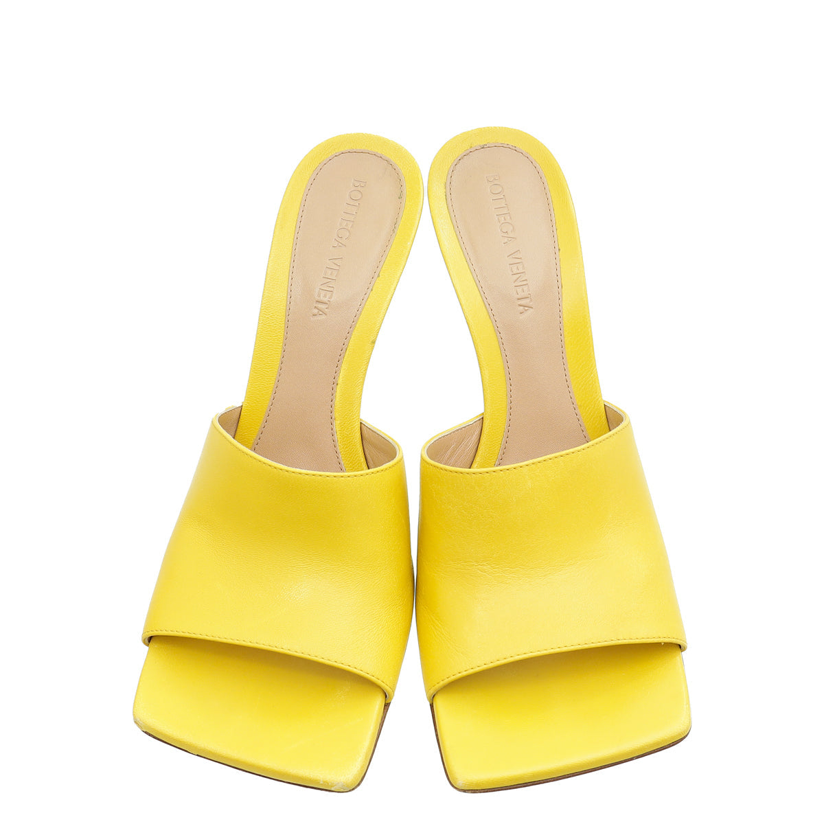 Bottega Veneta Yellow Stretch Heeled Mule 37