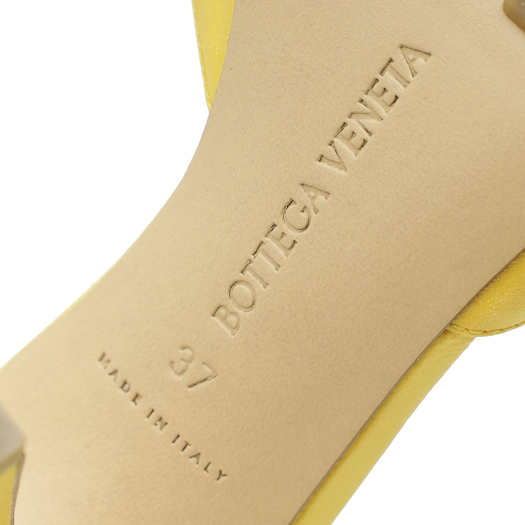 Bottega Veneta Yellow Stretch Heeled Mule 37