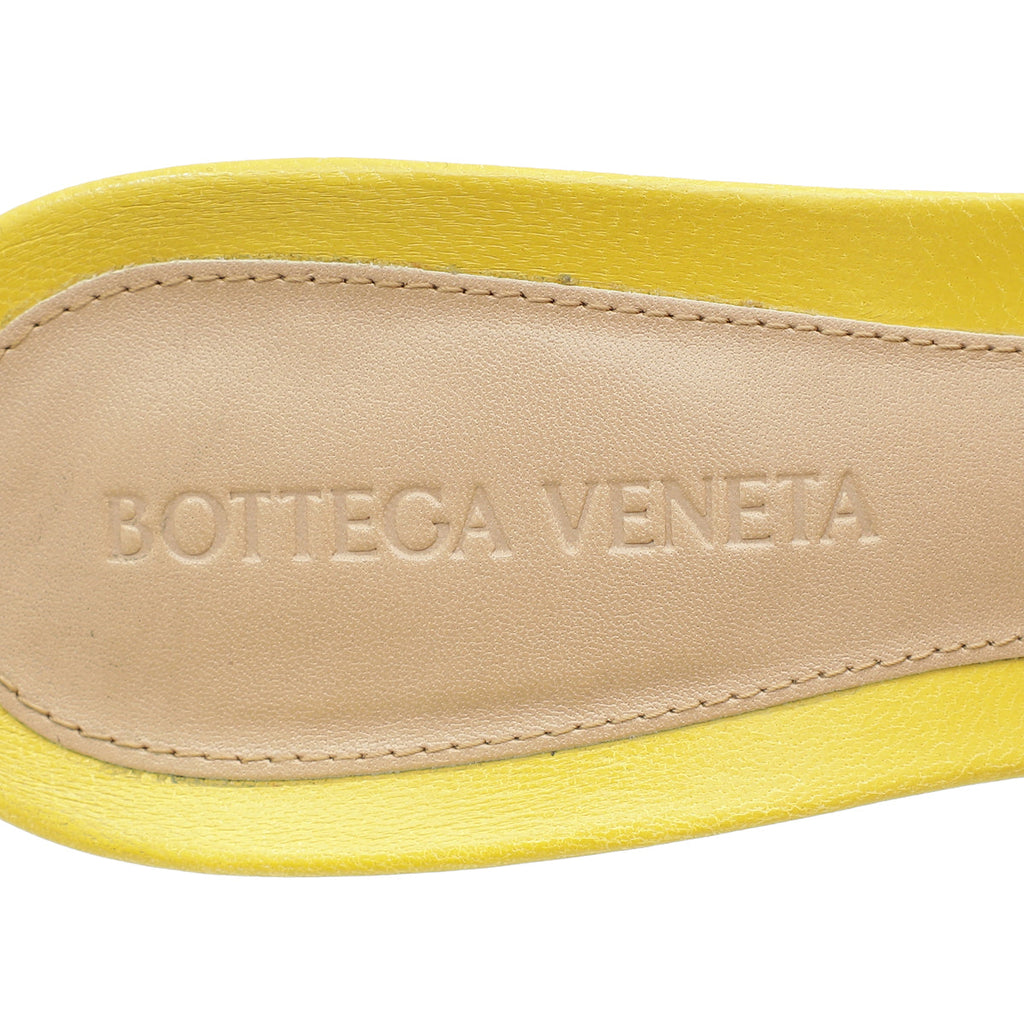 Bottega Veneta Yellow Stretch Heeled Mule 37