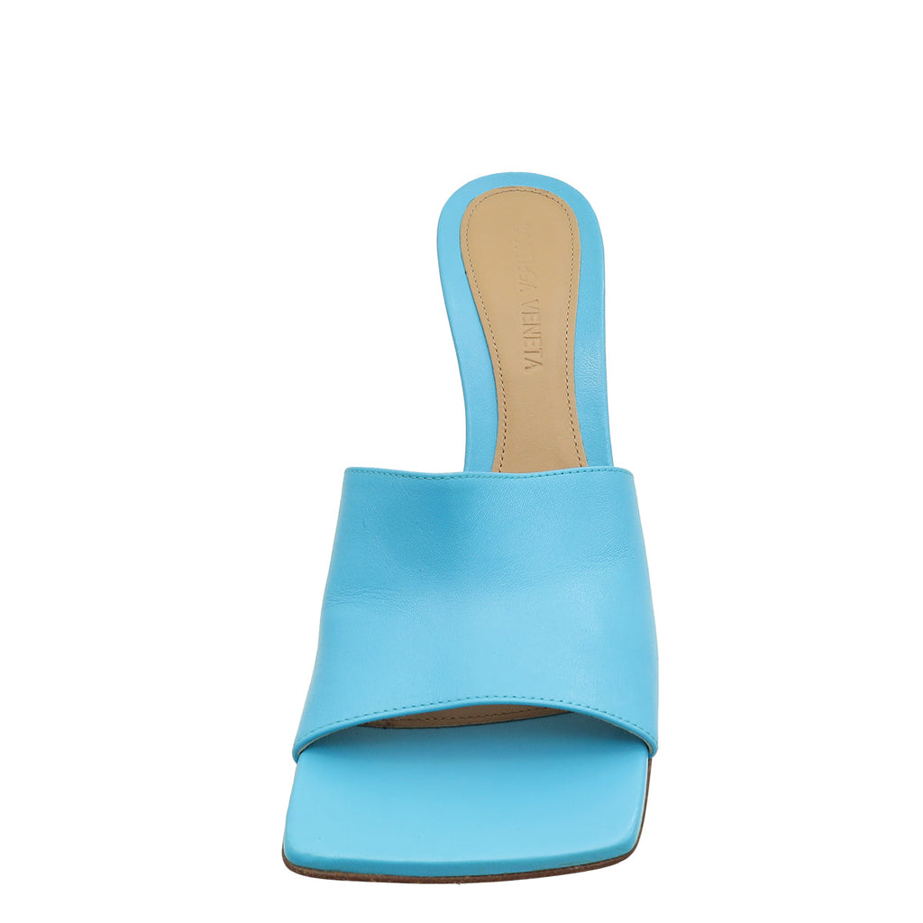 Bottega Veneta Blue Stretch Heeled Mule 37