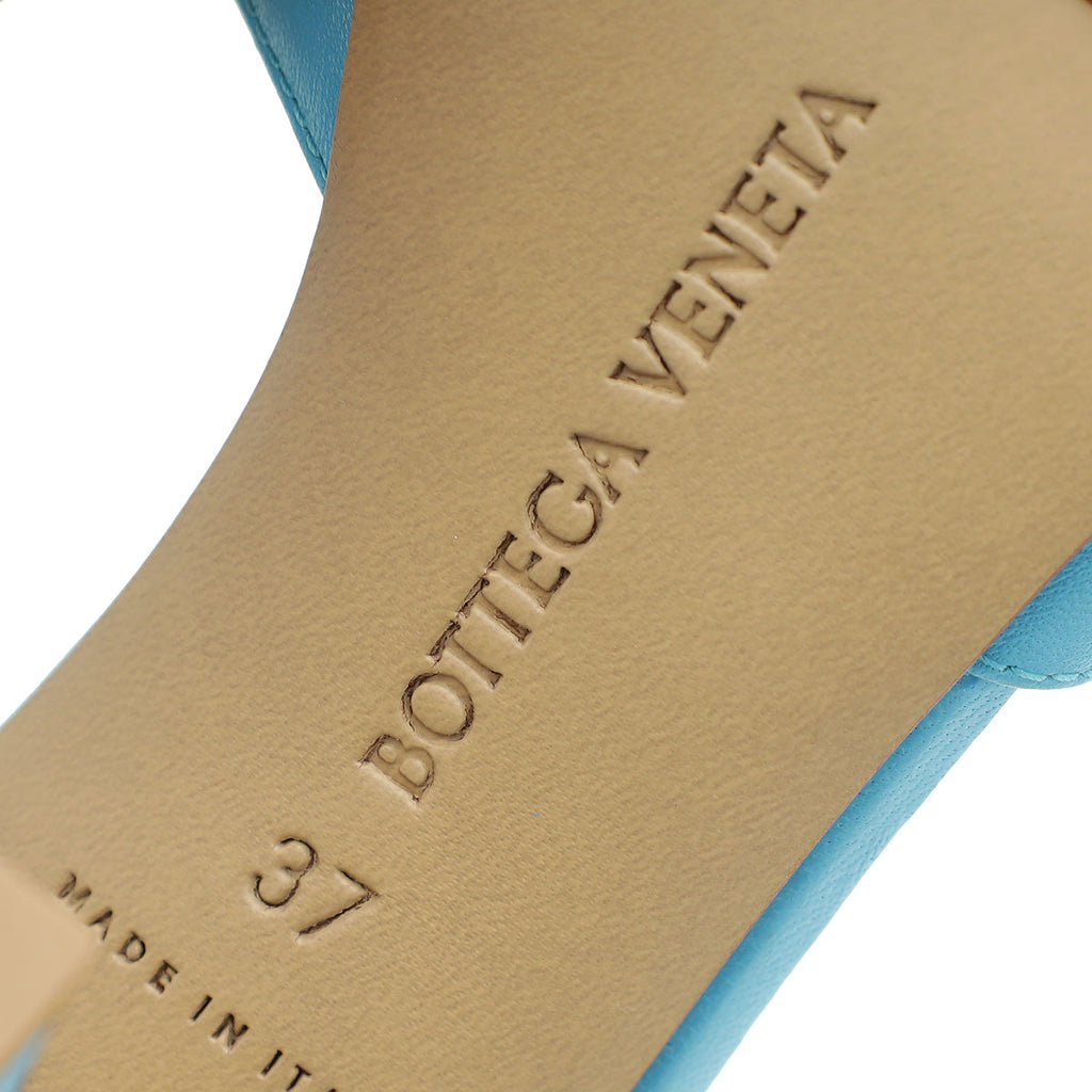 Bottega Veneta Blue Stretch Heeled Mule 37