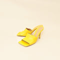 Bottega Veneta Yellow Stretch Heeled Mule 38.5