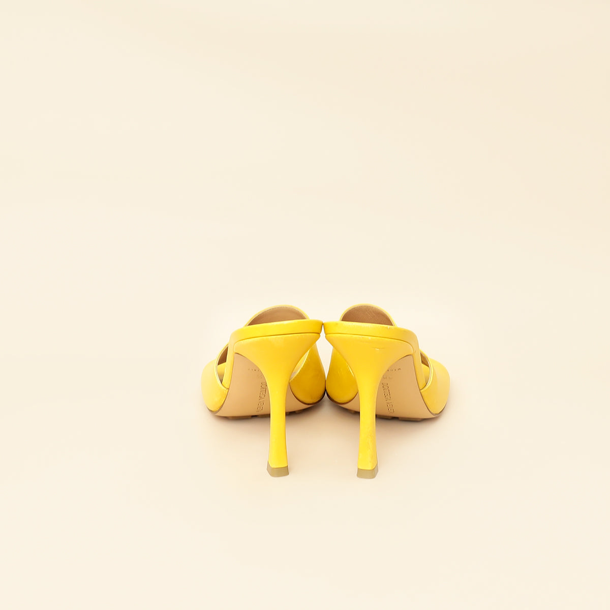 Bottega Veneta Yellow Stretch Heeled Mule 38.5