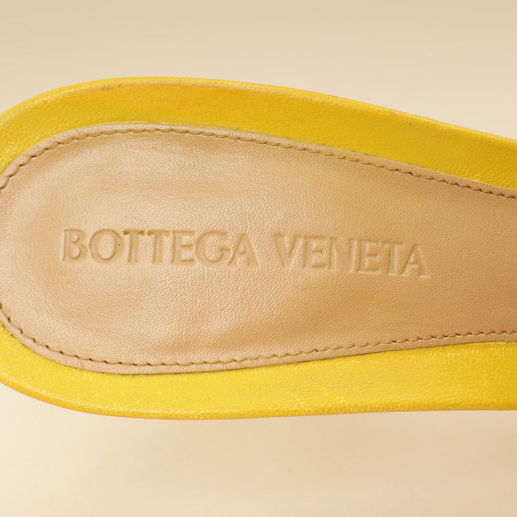 Bottega Veneta Yellow Stretch Heeled Mule 38.5