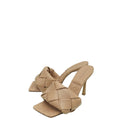 Bottega Veneta Beige Intrecciato Nappa Lido Heeled Mules 38.5