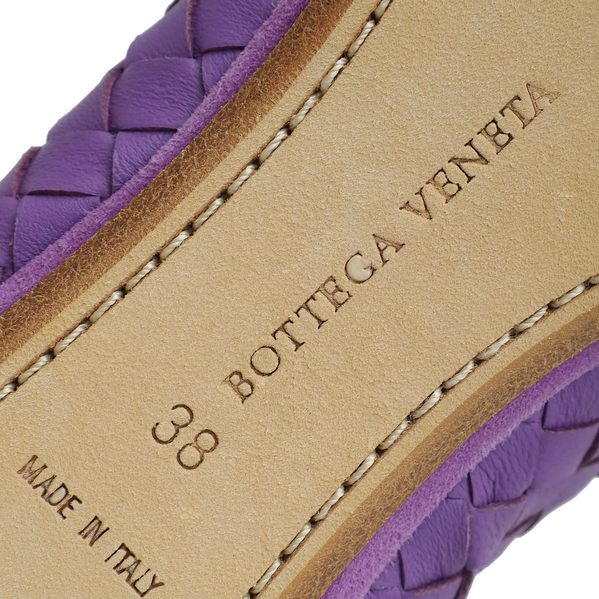 Bottega Veneta Violet Round Toe Ballet Flats 38