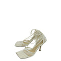Bottega Veneta Toile Stretch Lace-Up Sandal 38