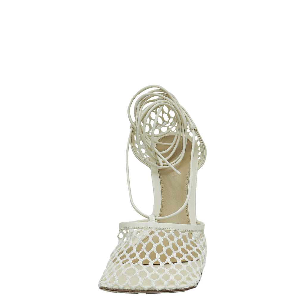 Bottega Veneta Toile Stretch Lace-Up Sandal 38