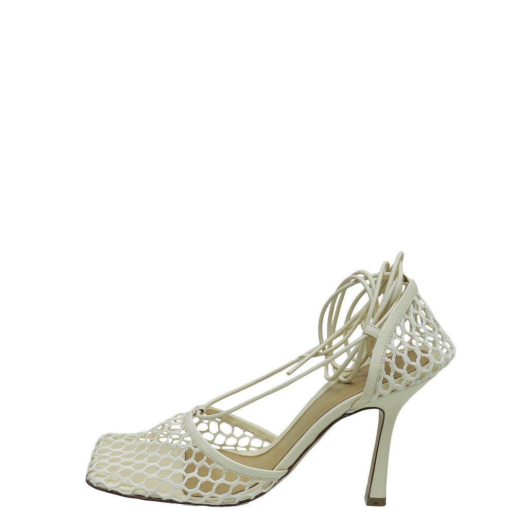 Bottega Veneta Toile Stretch Lace-Up Sandal 38